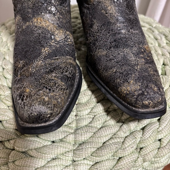 Durango Crush Bling Seqin Crackle Black Leather Boho Western Boots - Picture 7 of 11